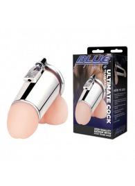 Серебристая сплошная клетка для фаллоса Ultimate Cock Tease Cage - BlueLine - купить с доставкой в Бердске