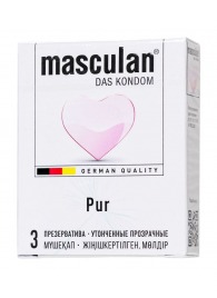 Супертонкие презервативы Masculan Pur - 3 шт. - Masculan - купить с доставкой в Бердске