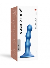 Голубая насадка Strap-On-Me Dildo Plug Balls size S - Strap-on-me - купить с доставкой в Бердске