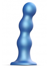 Голубая насадка Strap-On-Me Dildo Plug Balls size L - Strap-on-me - купить с доставкой в Бердске