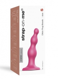 Розовая насадка Strap-On-Me Dildo Plug Beads size S - Strap-on-me - купить с доставкой в Бердске