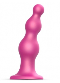 Розовая насадка Strap-On-Me Dildo Plug Beads size L - Strap-on-me - купить с доставкой в Бердске
