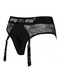 Черные трусики для насадок Diva Lingerie Harness - size S - Strap-on-me - купить с доставкой в Бердске