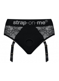 Черные трусики для насадок Diva Lingerie Harness - size S - Strap-on-me - купить с доставкой в Бердске