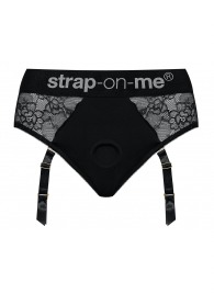 Черные трусики для насадок Diva Lingerie Harness - size L - Strap-on-me - купить с доставкой в Бердске
