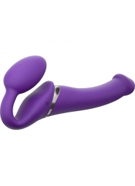 Фиолетовый безремневой вибрострапон Vibrating Bendable Strap-On - size L - Strap-on-me - купить с доставкой в Бердске