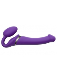 Фиолетовый безремневой вибрострапон Vibrating Bendable Strap-On - size L - Strap-on-me - купить с доставкой в Бердске