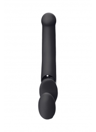 Черный безремневой вибрострапон Silicone Bendable Strap-On - size XL - Strap-on-me - купить с доставкой в Бердске