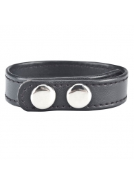 Кольцо на пенис SNAP COCK RING из искусственной кожи на клепках - BlueLine - в Бердске купить с доставкой
