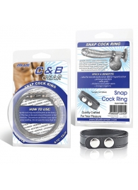 Кольцо на пенис SNAP COCK RING из искусственной кожи на клепках - BlueLine - в Бердске купить с доставкой