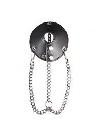 Утяжка для мошонки из искусственной кожи с цепочками PARACHUTE BALL STRETCHER - BlueLine - купить с доставкой в Бердске