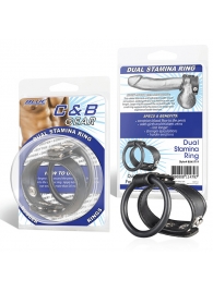 Двойное кольцо выносливости на пенис DUAL STAMINA RING - BlueLine - в Бердске купить с доставкой