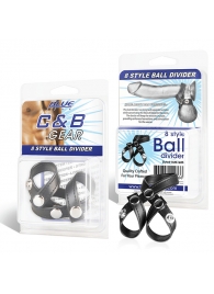 Разделитель мошонки из искусственной кожи на клепках 8 STYLE BALL DIVIDER - BlueLine - купить с доставкой в Бердске
