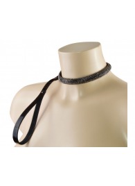 Эффектный сверкающий ошейник с поводком  Гламур - Sitabella - купить с доставкой в Бердске