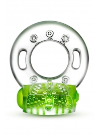 Зеленое эрекционное виброкольцо Arouser Vibrating C-Ring - Blush Novelties - в Бердске купить с доставкой