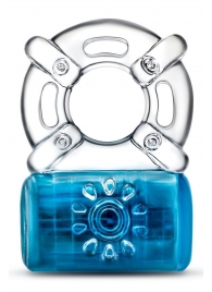 Синее эрекционное виброкольцо Pleaser Rechargeable C-Ring - Blush Novelties - в Бердске купить с доставкой