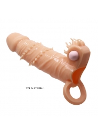 Телесная удлиняющая вибронасадка Penis Sleeve Connor - 17 см. - Baile - в Бердске купить с доставкой