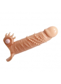 Телесная удлиняющая вибронасадка Penis Sleeve Connor - 17 см. - Baile - в Бердске купить с доставкой