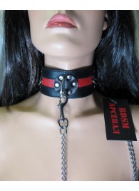 Металлический поводок с кожаной петлёй - БДСМ Арсенал - купить с доставкой в Бердске