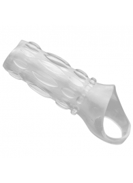 Насадка на пенис с кольцом для мошонки Clear Sensations Enhancer Sex Sleeve - 11,5 см. - XR Brands - в Бердске купить с доставкой