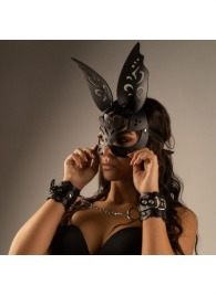 Черная ажурная маска  Зайка  с ушками - Crazy Handmade - купить с доставкой в Бердске