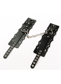 Узорчатые кожаные оковы с регулируемыми ремешками - Crazy Handmade - купить с доставкой в Бердске