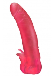 Розовая насадка для страпона с клиторальными лепестками - 18,5 см. - LOVETOY (А-Полимер) - купить с доставкой в Бердске