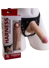 Страпон Harness из двух предметов: трусики с плугом и насадка-фаллос - 17 см. - LOVETOY (А-Полимер) - купить с доставкой в Бердске