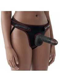 Женский темнокожий страпон Easy Strapon Set 7 Inch - 18 см. - Lovetoy - купить с доставкой в Бердске