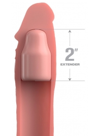 Телесная насадка-удлинитель 2 Inch Silicone X-tension with Strap - 20,3 см. - Pipedream - в Бердске купить с доставкой