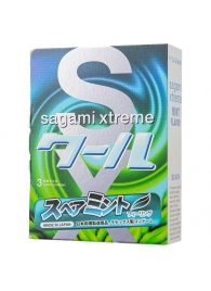 Презервативы Sagami Xtreme Mint с ароматом мяты - 3 шт. - Sagami - купить с доставкой в Бердске