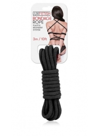 Черная хлопковая веревка для связывания - 3 м. - Lux Fetish - купить с доставкой в Бердске