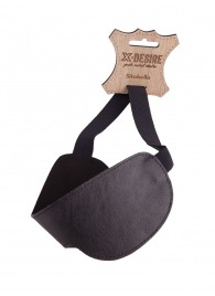 Чёрная широкая кожаная маска на глаза - Sitabella - купить с доставкой в Бердске