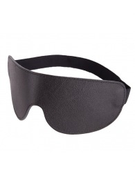Чёрная широкая кожаная маска на глаза - Sitabella - купить с доставкой в Бердске