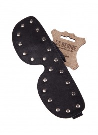 Черная кожаная маска на глаза с заклепками - Sitabella - купить с доставкой в Бердске