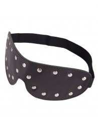 Черная кожаная маска на глаза с заклепками - Sitabella - купить с доставкой в Бердске