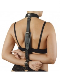 Черная кожаная фиксация рук за спиной  Новичок - Sitabella - купить с доставкой в Бердске