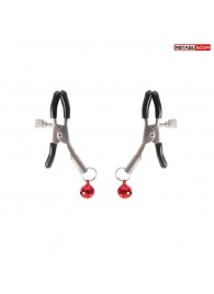 Серебристые зажимы на соски с шариками - Notabu - купить с доставкой в Бердске