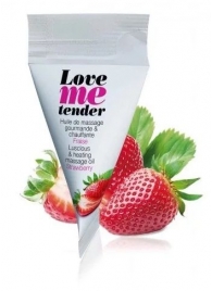 Съедобное согревающее массажное масло Love Me Tender Strawberry с ароматом клубники - 10 мл. - Love to Love - купить с доставкой в Бердске