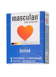 Презервативы с пупырышками Masculan Dotted - 3 шт. - Masculan - купить с доставкой в Бердске