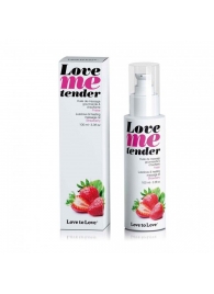 Съедобное согревающее массажное масло Love Me Tender Strawberry с ароматом клубники - 100 мл. - Love to Love - купить с доставкой в Бердске