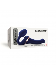 Синий безремневой страпон Multi Orgasm Size S с клиторальной стимуляцией - Strap-on-me - купить с доставкой в Бердске