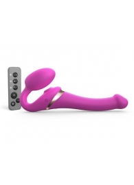 Ярко-розовый безремневой страпон Multi Orgasm Size S с клиторальной стимуляцией - Strap-on-me - купить с доставкой в Бердске