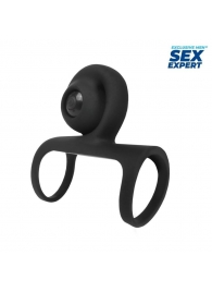 Черная вибронасадка на пенис Sex Expert - Sex Expert - в Бердске купить с доставкой