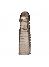 Дымчатая насадка-удлинитель Ribbed Realistic Penis Enhancing Sleeve Extension - 15,2 см. - BlueLine - в Бердске купить с доставкой
