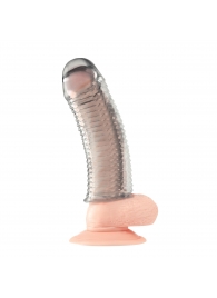 Текстурированная насадка на пенис Clear Textured Penis Enhancing Sleeve Extension - 16,5 см. - BlueLine - в Бердске купить с доставкой