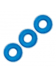 Комплект из трех голубых колец для эрекции 3-Pack Ultra-Stim Stretch Cock Rings - BlueLine - в Бердске купить с доставкой