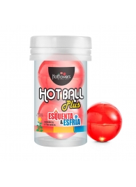 Лубрикант на масляной основе Hot Ball Plus с охлаждающе-разогревающим эффектом (2 шарика по 3 гр.) - HotFlowers - купить с доставкой в Бердске