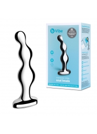 Стальной анальный фаллоимитатор для простаты Stainless Steel Anal Beads - 13 см. - b-Vibe - в Бердске купить с доставкой