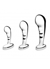 Набор из 3 стальных стимуляторов простаты Stainless Steel P-spot Training Set - b-Vibe - в Бердске купить с доставкой